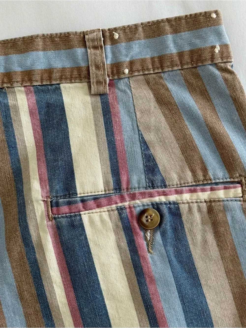 Vintage Ruff Hewn Striped Pleated Men’s Shorts Size 32 X 7” Granpa Chic 80s 90s